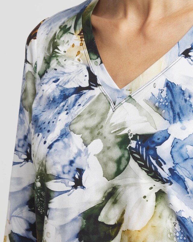 Floral 3/4 Sleeve Perfect Tee - image 4